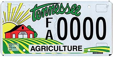 Tennessee’s Farm License Plate